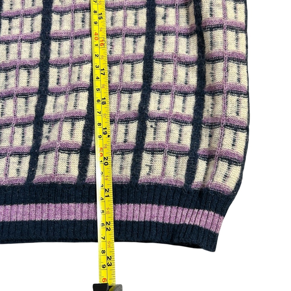 Nümph Anthroplogie Pullover Sweater Women's M Purple‎ Check Wool Alpaca Blend - Picture 4 of 7